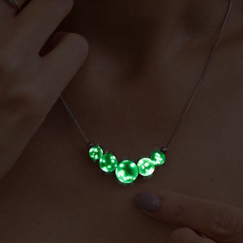 Periwinkle | .925 Sterling Silver | Firefly Glass Infinity Clasp Necklace